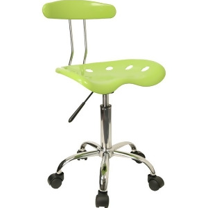 Flash Furniture Vibrant Apple Green Chrome Computer Task Chair w/ Tractor Seat - All