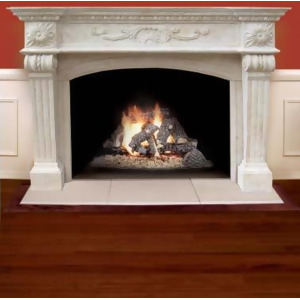 American Gas Log Palermo Thin Cast Stone Mantel In Almond - All