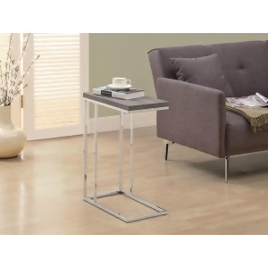 Monarch Specialties 3253 Accent Table in Dark Taupe w/ P hrome Metal - All