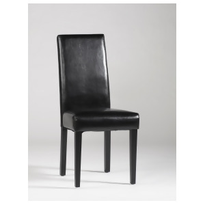 Chintaly Straight Back Parson Chair In Black Set of 2 - All