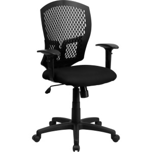Flash Furniture Mid-Back Designer Back Task Chair w/ Padded Fabric Seat Arms - All