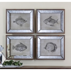 Uttermost Mirrored Fish Framed Art Set Of 4 - All