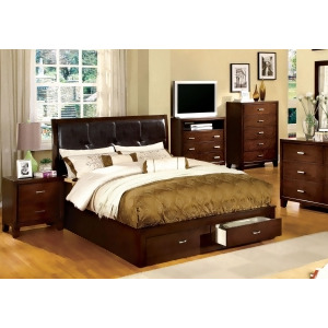Furniture of America Double Drawer Platform Bed In Brown Cherry - All