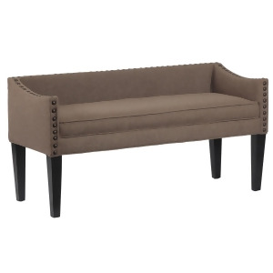 Leffler Whitney Long Upholstered Bench with Arms and Nailhead Trim in Lisburn Ra - All