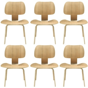 Modway Fathom Dining Chairs Set of 6 in Tan - All