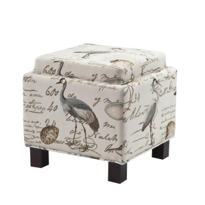 Madison Park Shelley ottoman Square Storage Ottoman with Pillows In Ivory - All