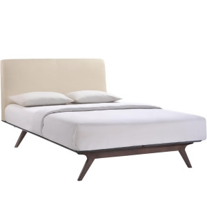 Modway Tracy Queen Wood Bed Frame In Cappuccino And Beige - All
