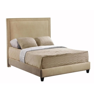 Leffler Brookside Upholstered Bed with Nail Heads in Brook Pecan - All