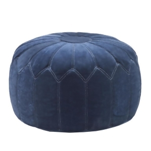 Madison Park Kelsey Round Pouf Ottoman In Blue - All