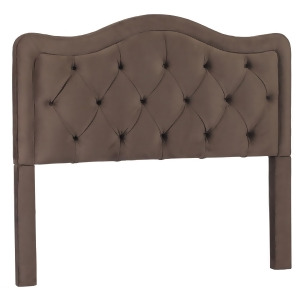 Leffler Allure Button Tufted Queen Headboard in Night Party Chocolate - All