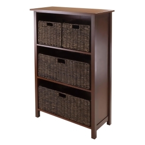 Winsome Wood Granville 5 Piece Storage Shelf w/ 4 Foldable Baskets - All