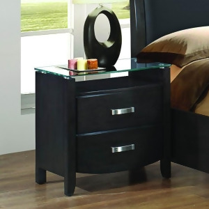 Homelegance Lyric 2 Drawer Nightstand w/ Glass Top in Brownish Grey - All