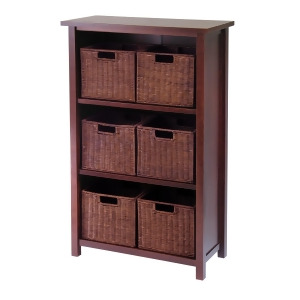 Winsome Wood Milan 7 Piece Cabinet/Shelf w/ 6 Small Baskets - All