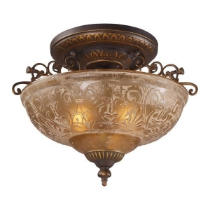 Landmark Lighting 08099-Agb Restoration 3-Light Semi Flush in Golden Bronze - All