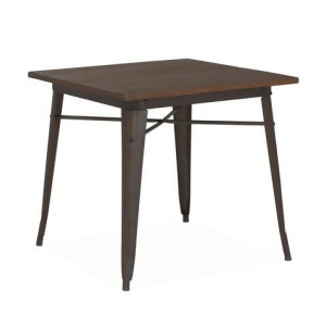 Design Lab Dreux Rustic Matte Elm Wood Top Steel Dining Table 30 - All