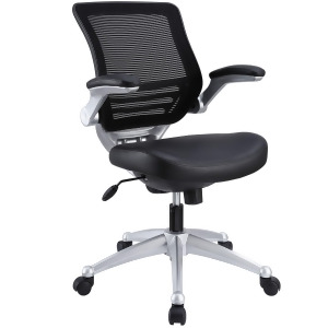 Modway Edge Leather Office Chair in Black - All