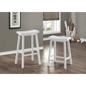 Monarch Specialties Barstool 2 Piece In White Saddle Seat 1533 - All