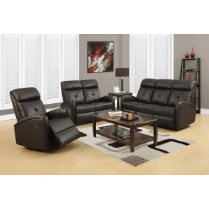 Monarch Specialties Reclining Sofa Dark Brown Bonded Leather I 88br-3 - All