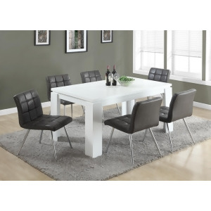Monarch Specialties White and Grey 7 Piece Dining Set - All