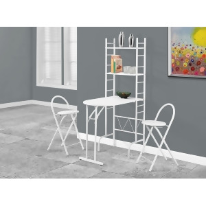 Monarch Specialties Dining Set 3 Piece Set In White Top In White Metal - All