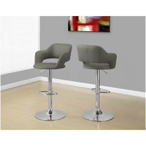 Monarch Specialties Barstool Light Grey In Chrome Metal Hydraulic Lift - All