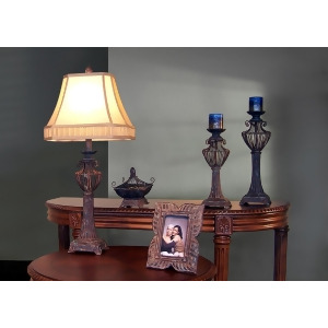 Monarch Specialties Lamp 5 Piece Gift Box In Brown Lampbowlframecandlesticks - All