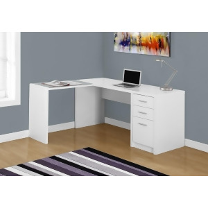 Monarch Specialties Computer Desk White Corner With Tempered Glass - All