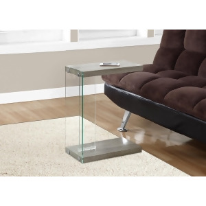 Monarch Specialties Accent Table Dark Taupe With Tempered Glass - All