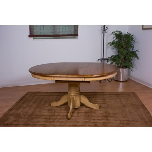 Sunset Trading Brookside Round or Oval Pedestal Extension Table in Wheat with Pe - All