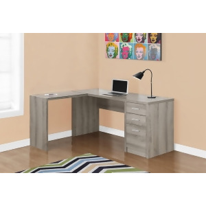 Monarch Specialties Computer Desk Dark Taupe Corner With Tempered Glass - All
