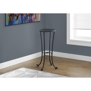 Monarch Specialties Accent Table Hammered Black Metal With Tempered Glass 3332 - All