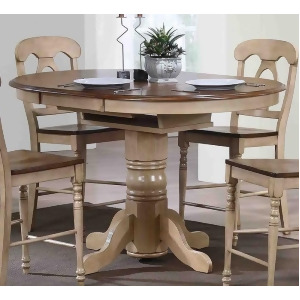 Sunset Trading Brookside Round or Oval Cafe Pedestal Extension Table in Wheat wi - All