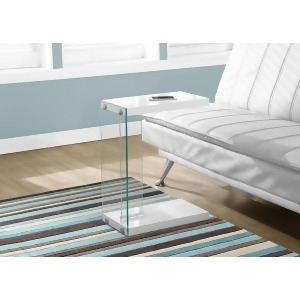 Monarch Specialties Accent Table Glossy White With Tempered Glass - All