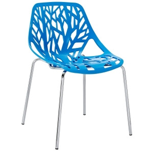 Modway Stencil Dining Side Chair in Blue - All