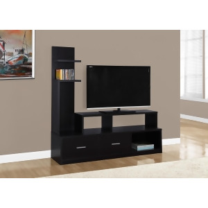 Monarch Specialties Tv Stand In Cappuccino With A Display Tower - All