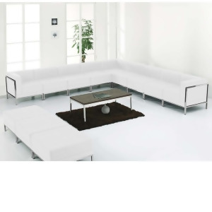 Flash Furniture Hercules Imagination Series White Leather Sectional And Ottoman - All