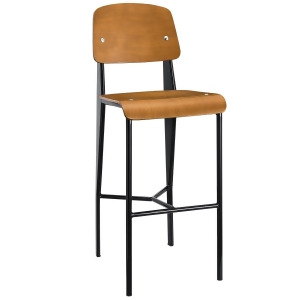 Modway Cabin Bar Stool In Walnut And Black - All