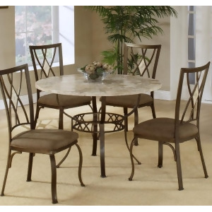 Hillsdale Brookside 5 Piece Round Dining Room Set w/ Diamond Back Chairs - All
