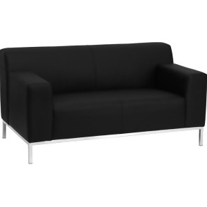 Flash Furniture Hercules Definity Series Contemporary Black Leather Loveseat w/ - All
