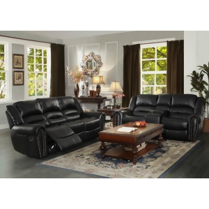Homelegance Center Hill 2 Piece Living Room Set in Black Leather - All