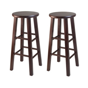 Winsome Wood Set of 2 29 Inch Bar Stool w/ Square Leg - All