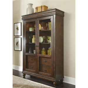 Liberty Furniture Rustic Traditions Display Cabinet in Rustic Cherry Finish - All