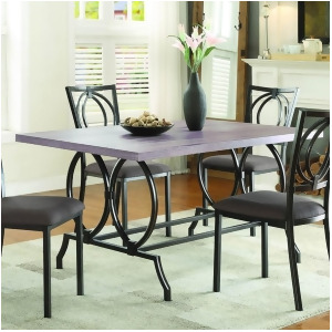 Homelegance Chama Faux Wood Top Dining Table in Chocolate Brown - All