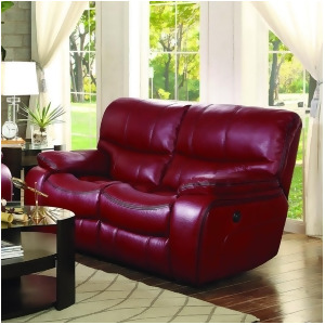 Homelegance Pecos Power Double Reclining Loveseat in Red Leather Gel Match - All
