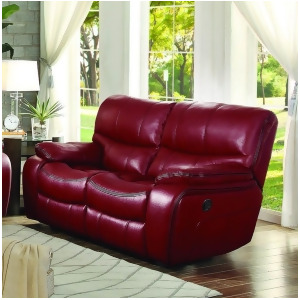 Homelegance Pecos Double Reclining Loveseat in Red Leather Gel Match - All