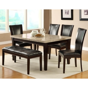 Homelegance Hahn 6 Piece Marble Top Dining Room Set in Espresso - All
