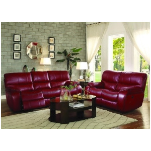 Homelegance Pecos 2 Piece Power Double Reclining Living Room Set in Red Leather - All