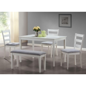 Monarch 1210 5 Piece Dining Room Set in White - All
