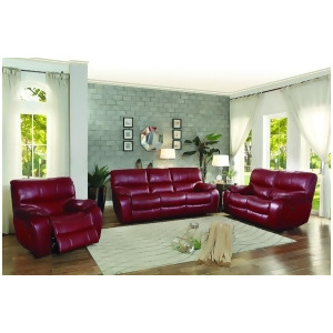 Homelegance Pecos 3 Piece Power Double Reclining Living Room Set in Red Leather - All