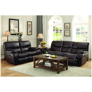 Homelegance Pecos 2 Piece Power Double Reclining Living Room Set in Brown Leathe - All